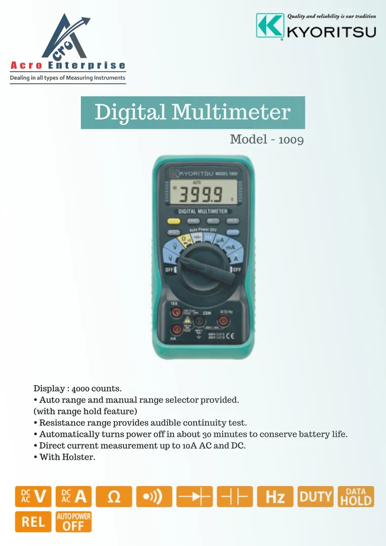 Kyoritsu digital multimeter. A digital multimeter ...