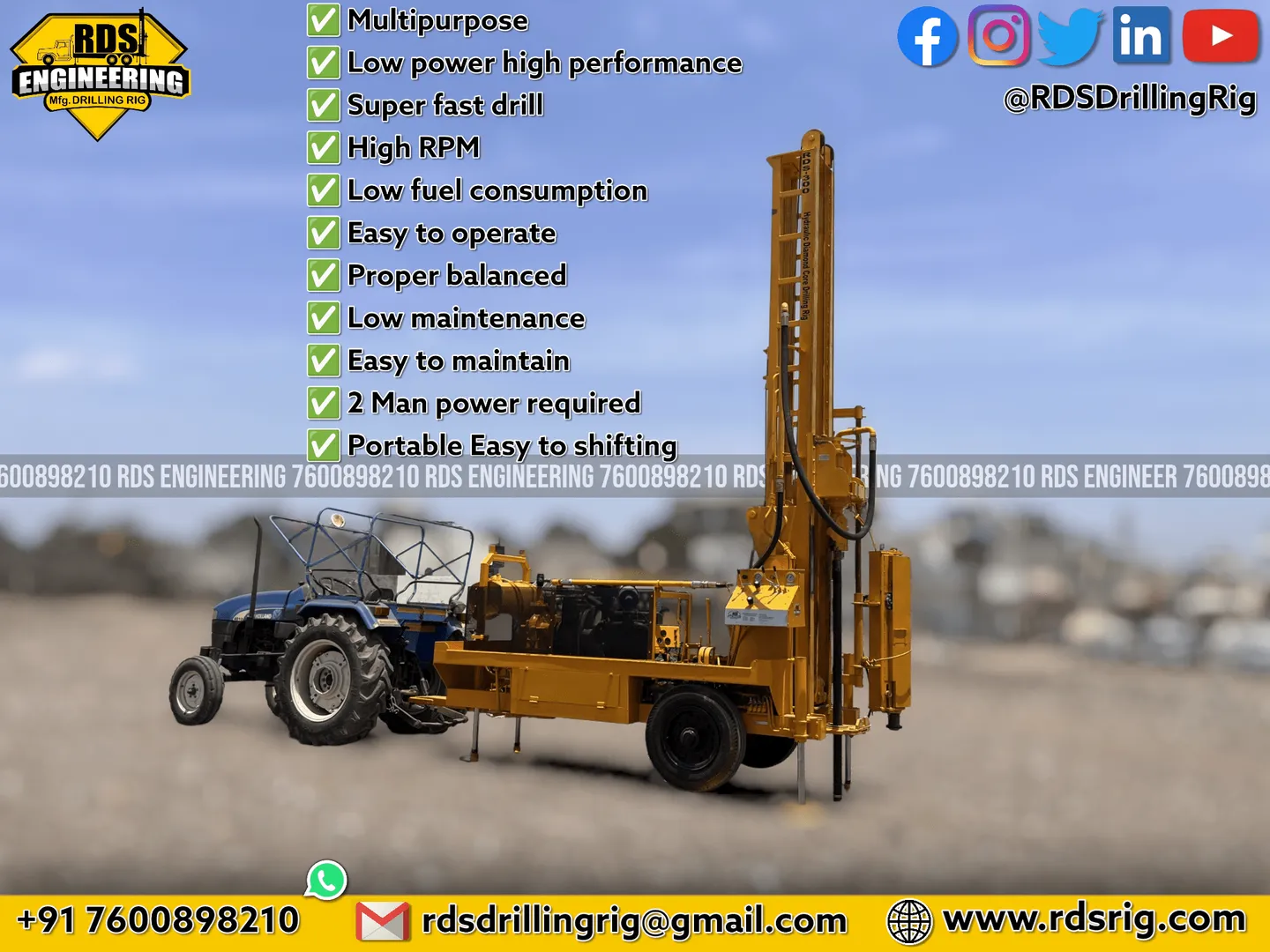 RDS Drilling Rigs features
Multipurpose: RDS Dri...