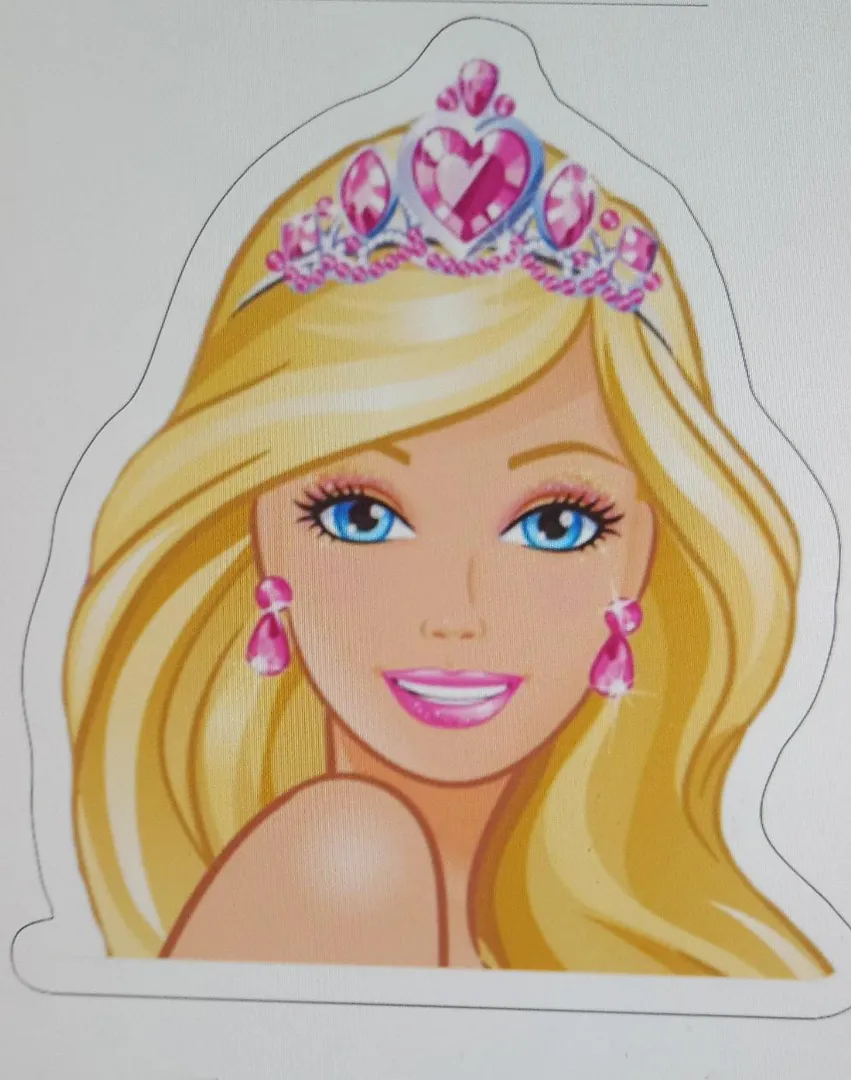 customised paper topper Barbie topper non edible t...