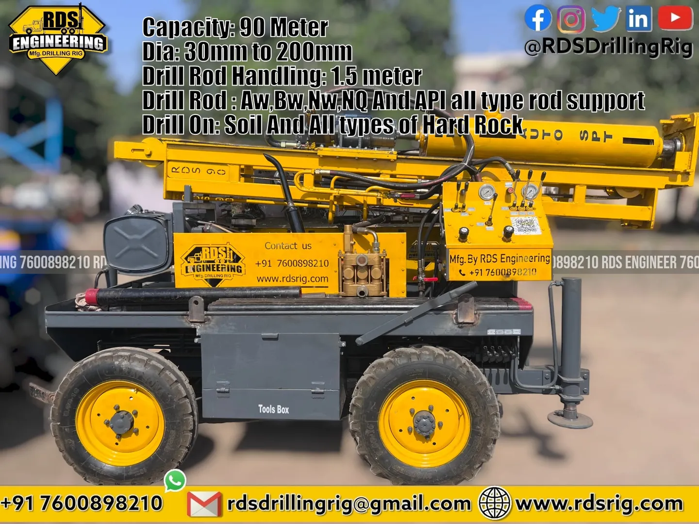 Best Geo tech Drilling Rig
RDS-90 Trolley Mounted...