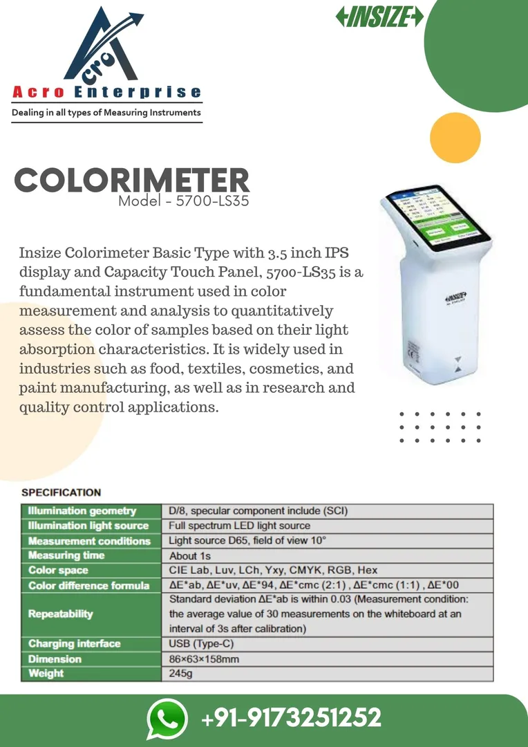 Basic colorimeter is a versatile instrument used t...