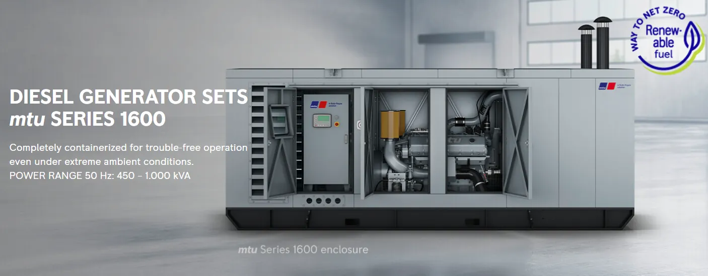 The force mtu Series 1600 diesel generator sets me...