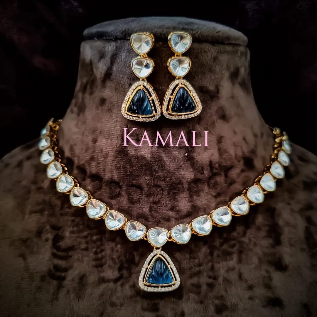 Victorian Mozanite Kundan
Artificial Gold Plated ...