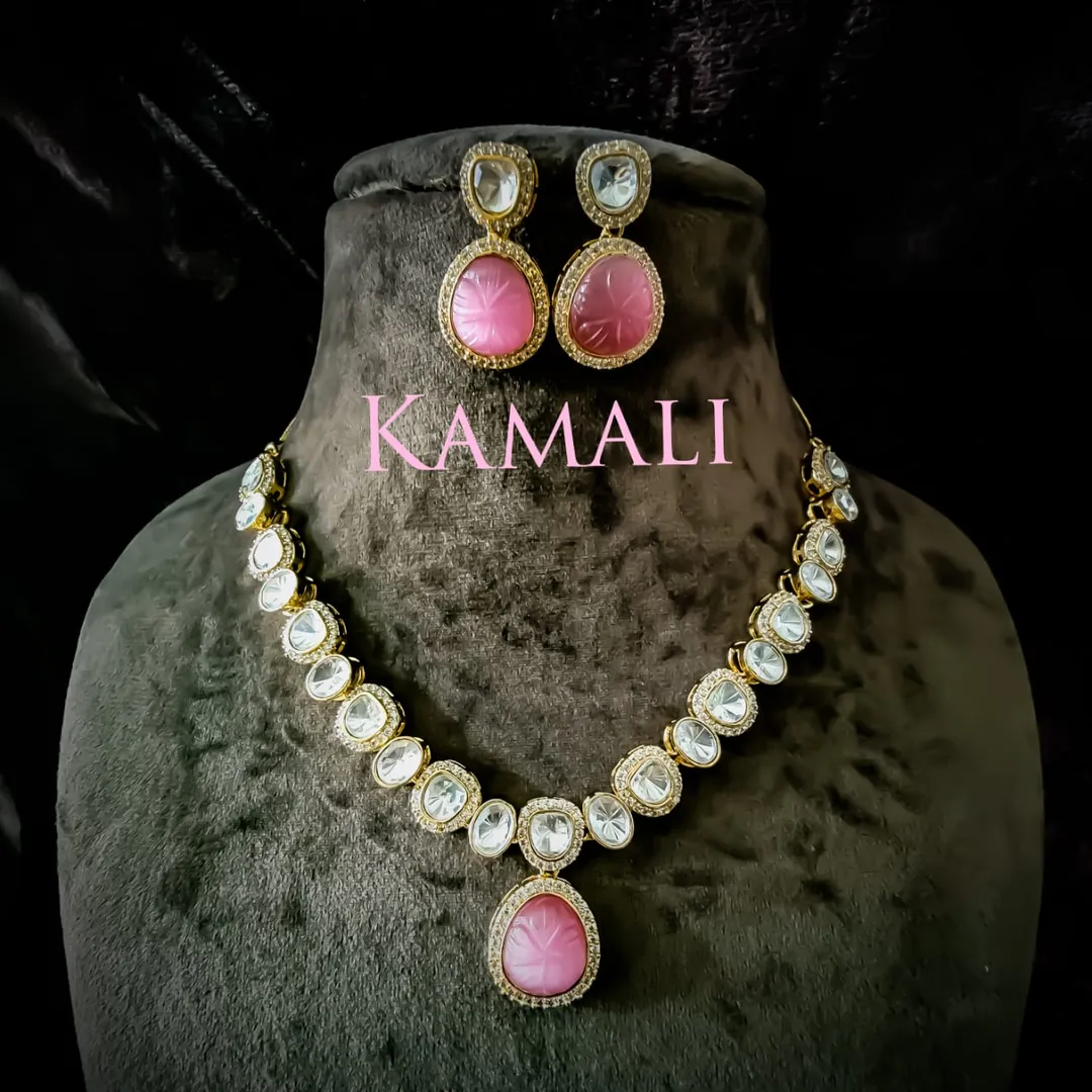 Victorian Mozanite Kundan - Artificial Gold Plated...