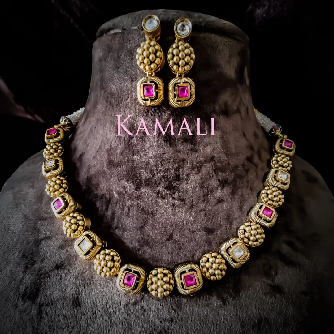 Radiance Necklace set
Adorned with Kempu stones
...