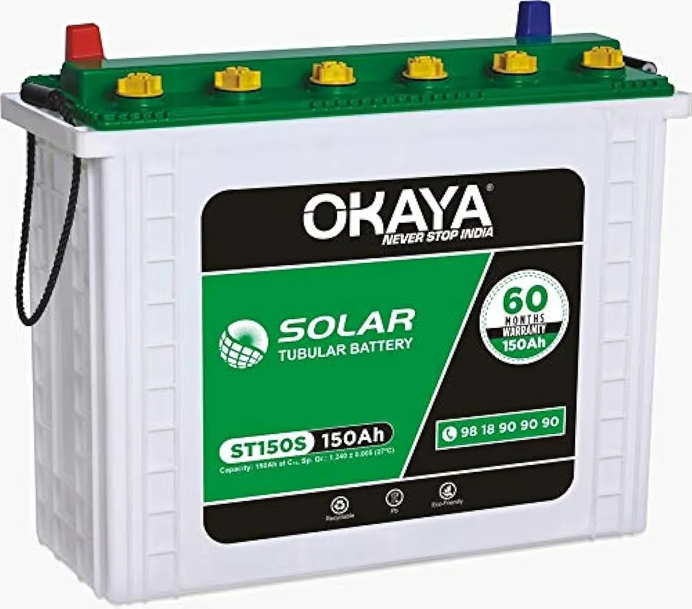 Okaya Solar Battery 12V/150 AH
C-10, 5 Years Warra...