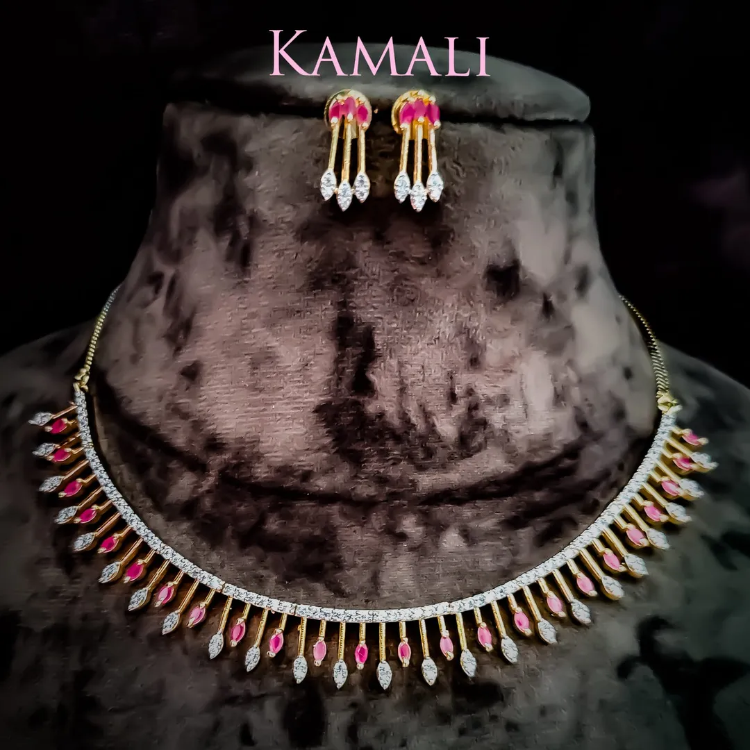 Ruby and CZ Stones Necklace set
Fashion Jewellery...