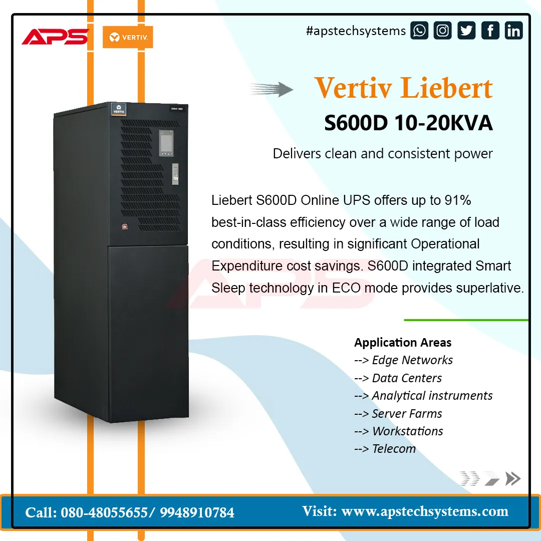 Liebert S600D 10-20 kVA Online UPS
Vertiv S600D o...