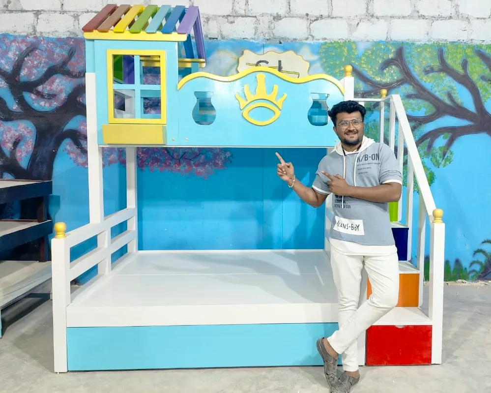 Hut Model Wooden Bunk Bed Wooden Bunk Bed With Sto...