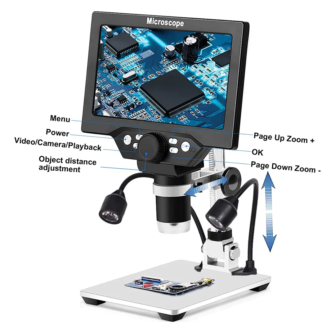 DIGITAL MICROSCOPE 1200 X WITH EXTRA LED LIGHTS AN...