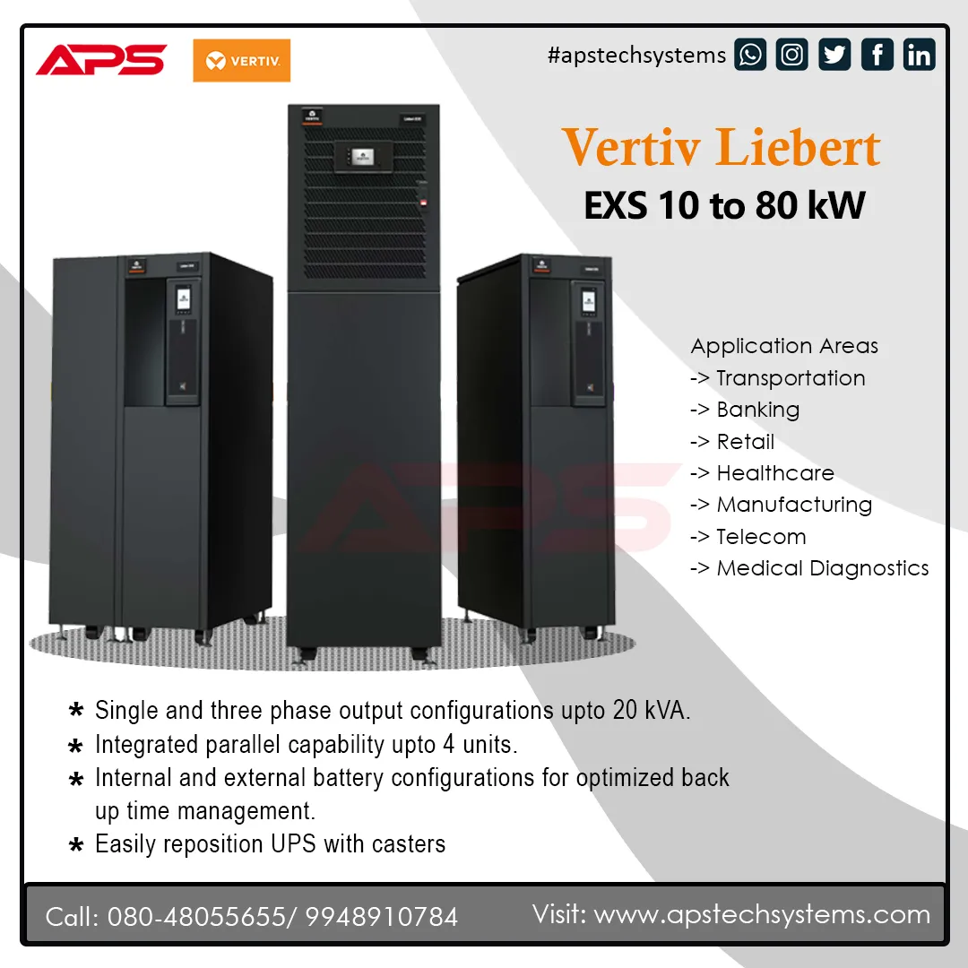 Vertiv Liebert EXS 10 to 80 kW online ups Systems
...