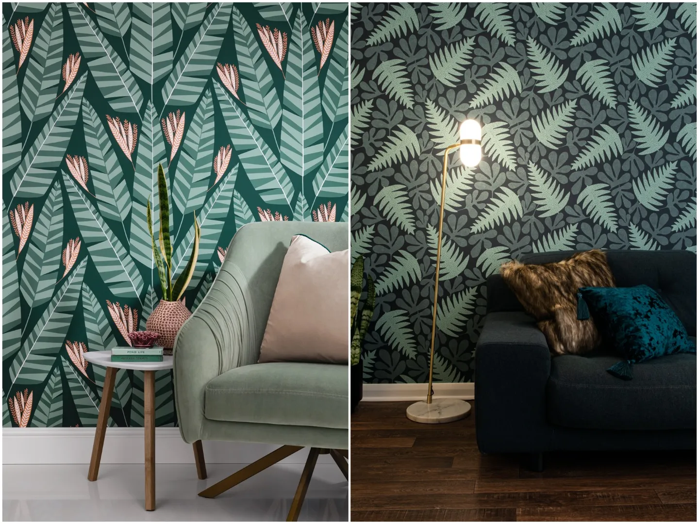 The pattern of the wallpaper should complement the...