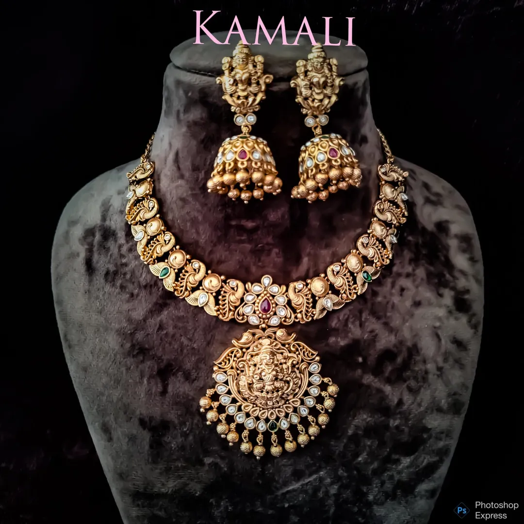 Antique Necklace Set with Jumkkas
Push back Screw...