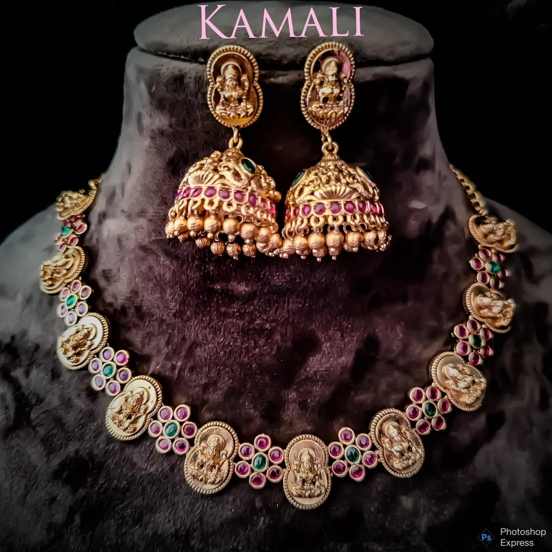 Antique Necklace Set
Lakshmi Coin Necklace with J...