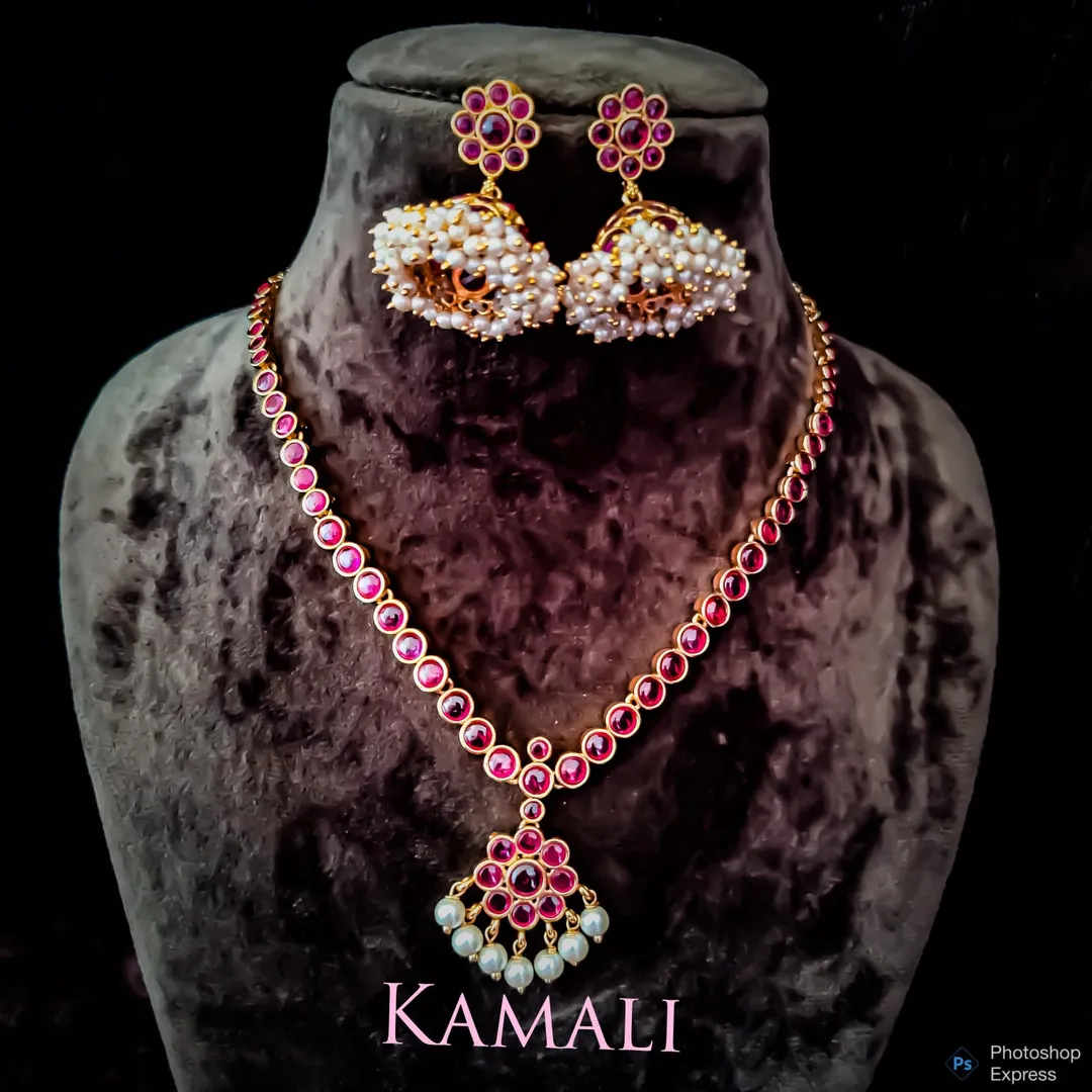 Kempu Necklace Set for Women
Antique Necklace Set...