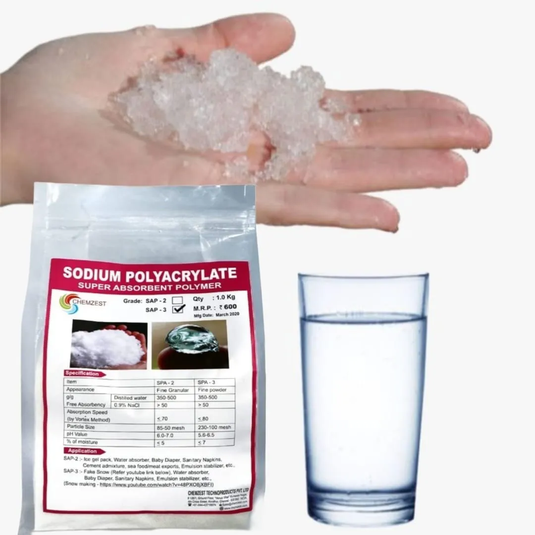 Sodium polyacrylate powder and also called snow po...