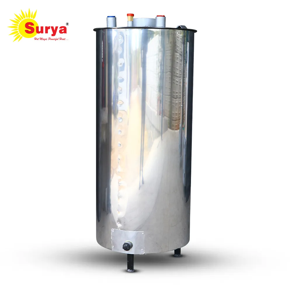 Using a wood-fired water heater provides a sense o...