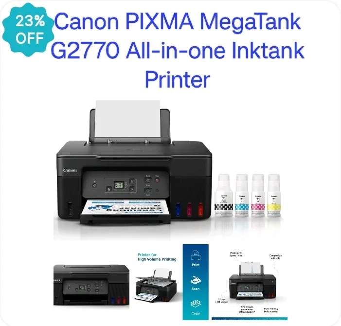 Canon PIXMA MegaTank G2770 All-in-one (Print, Scan...