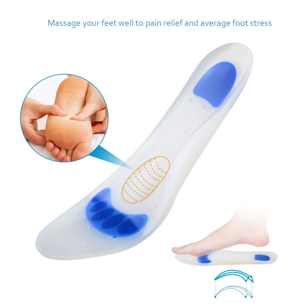 Silicone Insoles absorb and dissipate shock forces...