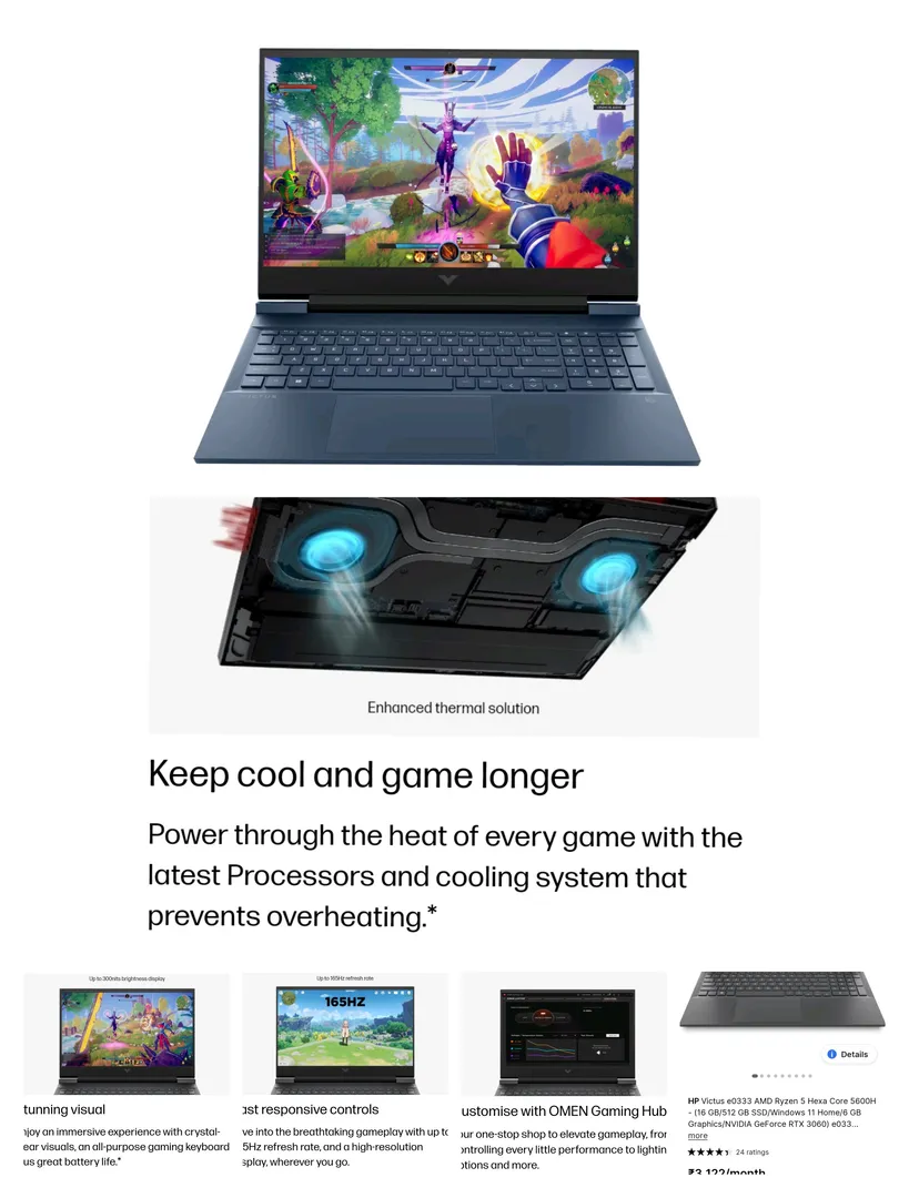 HP Victus Ryzen 5 Hexa Core 5600H - (16 GB, 512 GB...