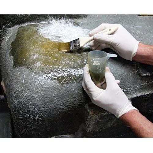 Fiberglass mat and resin are key components used i...