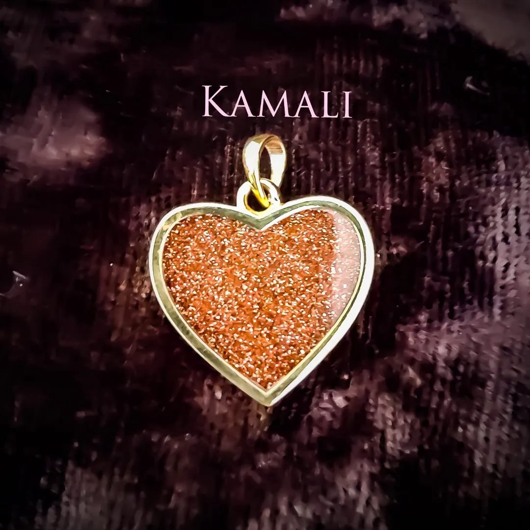 Heart Sunstone Pendant
Artificial Gold Plated Jew...