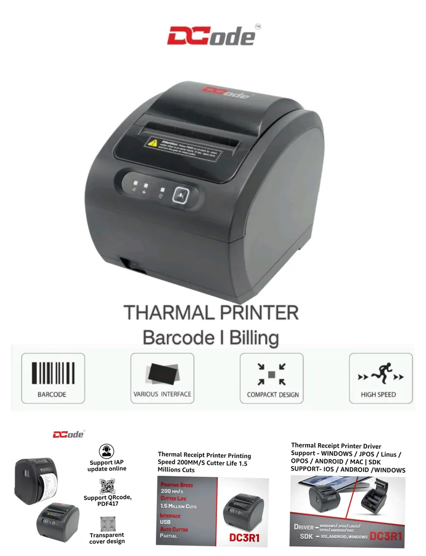 DCode Thermal Printer (DC3R1-3 inch) USB Interface...