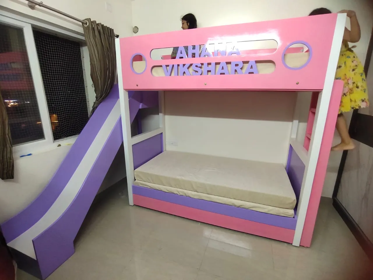 WOODEN BUNK BED. BUNK BED BOTTOM COT SIZE IS 3'x6'...