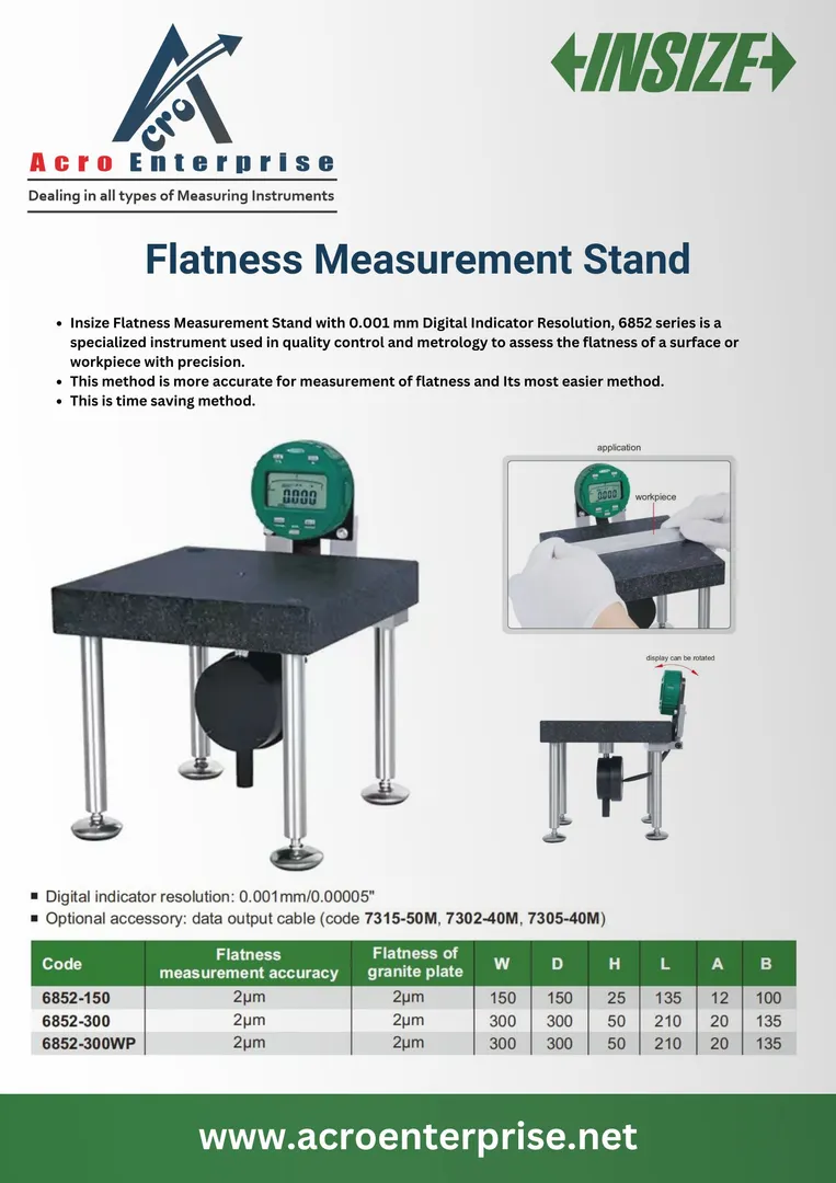 Insize Flatness Measurement Stand with 0.001 mm Di...