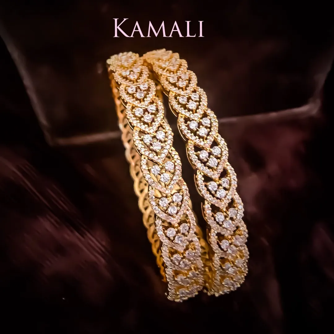 Party wear CZ White Stone Bangles
Kamali Queen La...