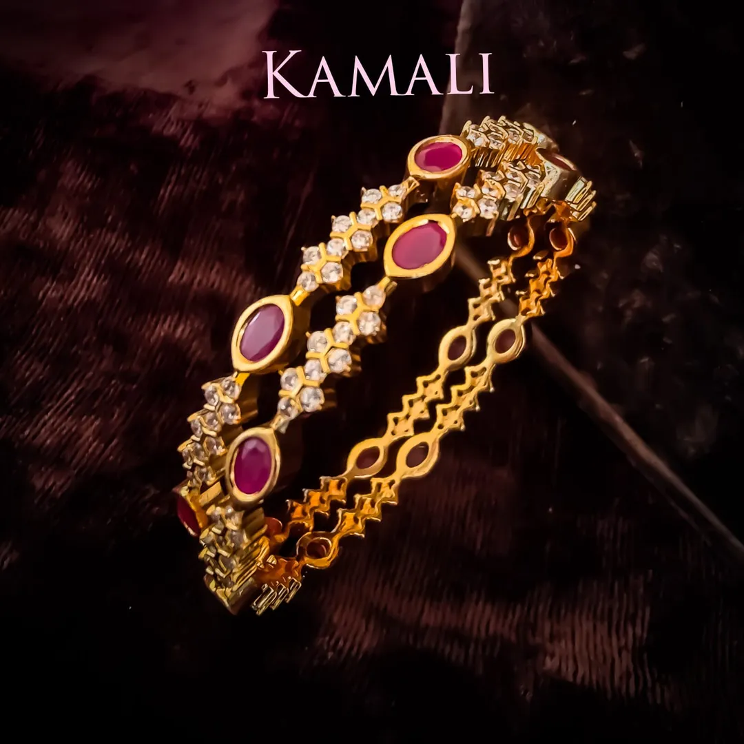 Party wear CZ White Stone Bangles
Kamali Queen La...