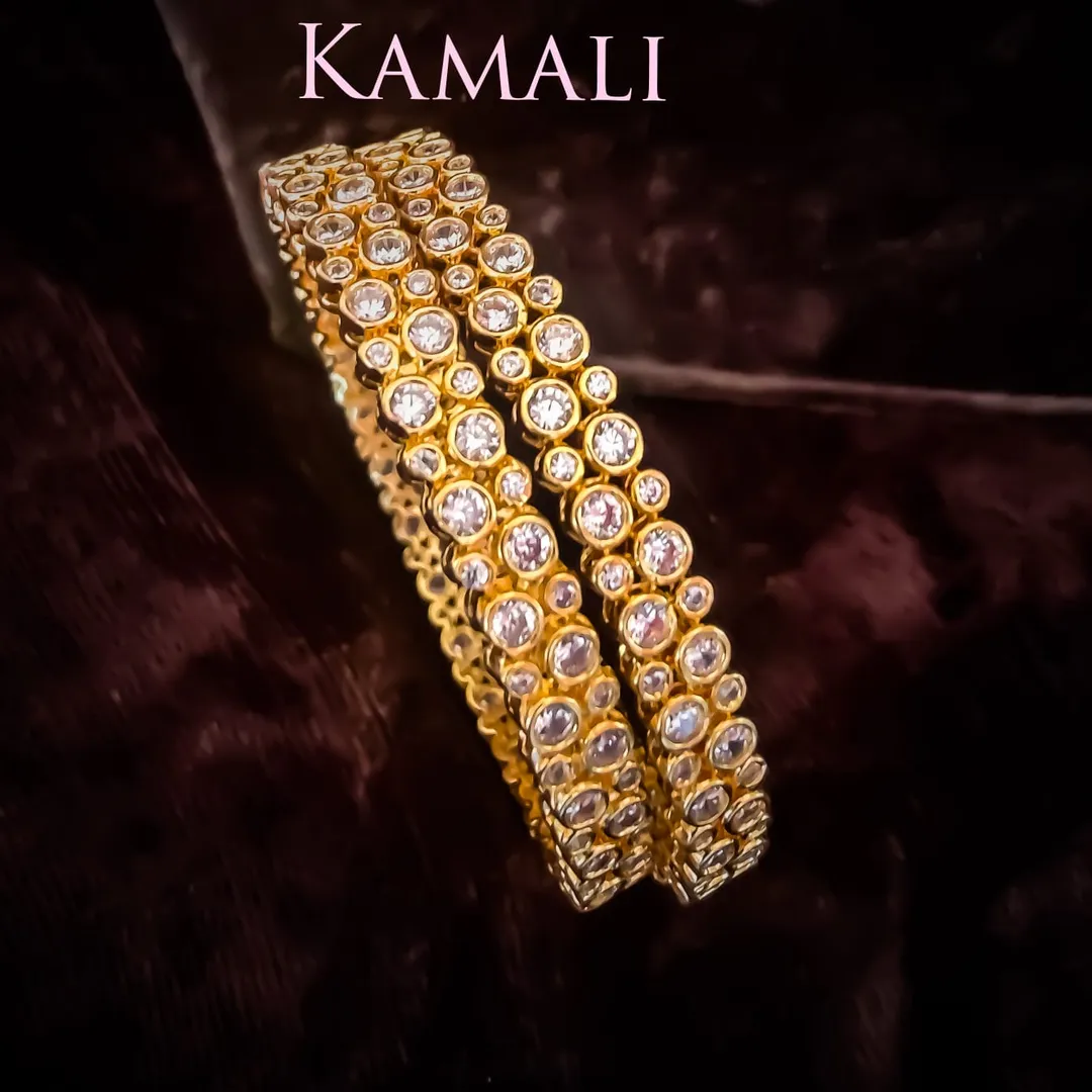 Party wear CZ White Stone Bangles
Kamali Queen La...