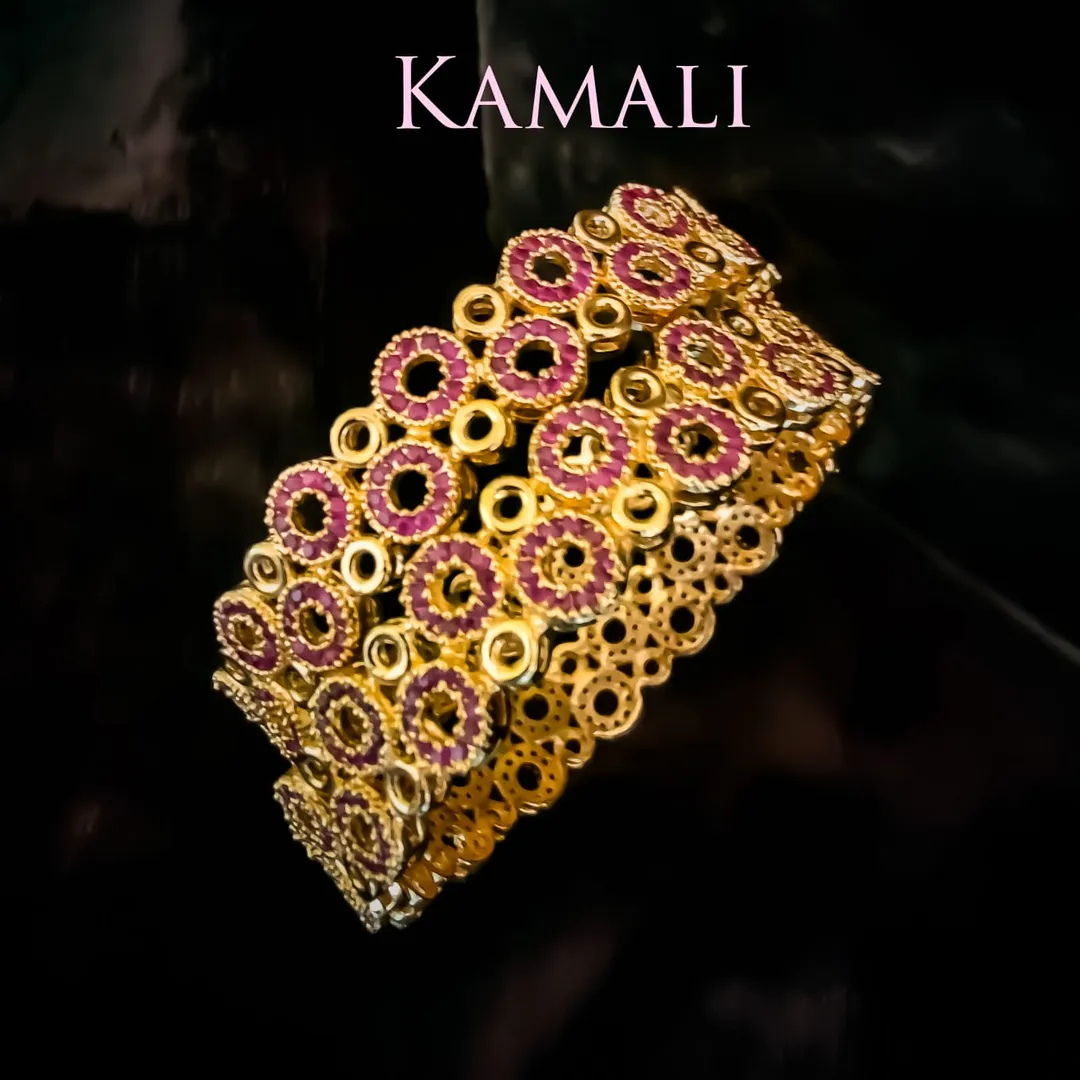 Ruby Red Stone Bangles
Artificial Gold Plated Jew...