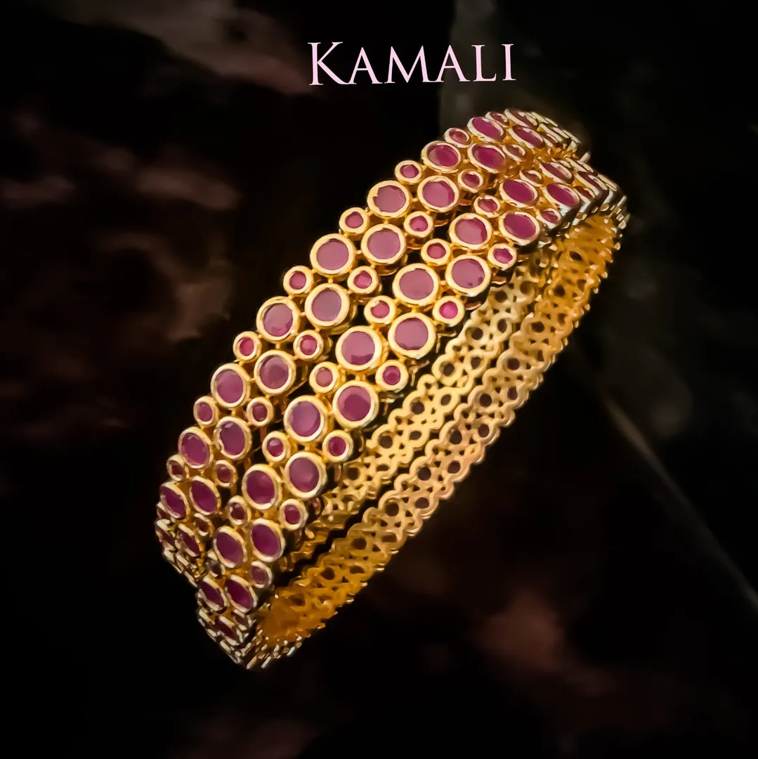 Ruby Red Stone Bangles
Artificial Gold Plated Jew...