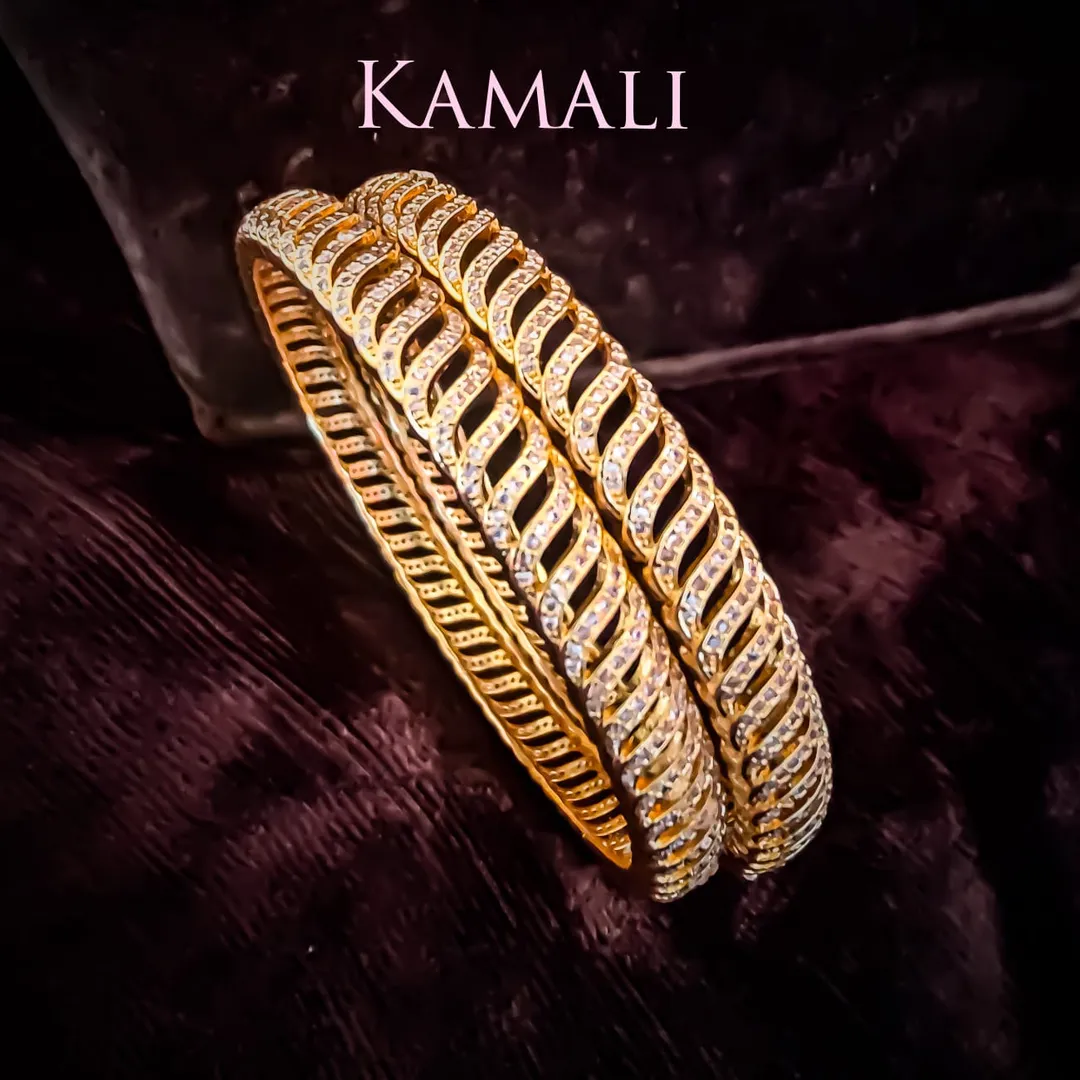 Party wear CZ White Stone Bangles
Kamali Queen La...