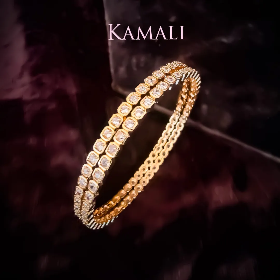 Party wear CZ White Stone Bangles
Kamali Queen La...