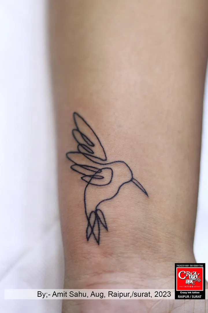 LINE ART BIRD TATTOO DESIGN,
clear lines and...