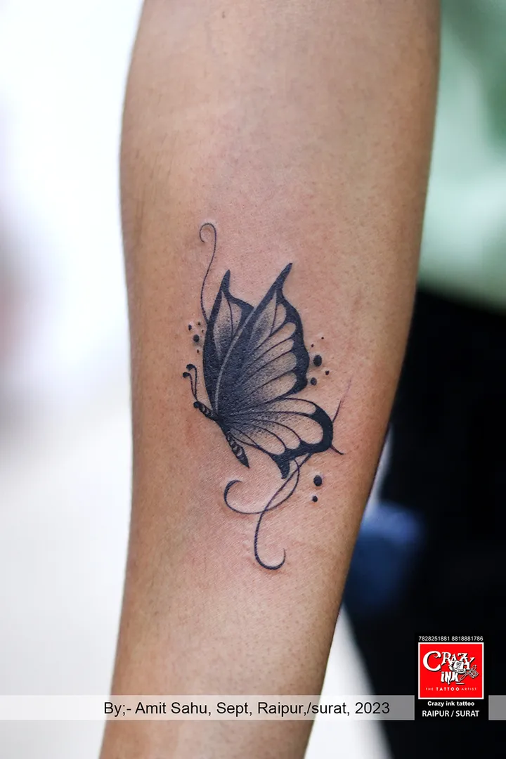 BUTTERFLY TATTOO ON FOREARMS,
forearms tattoo...