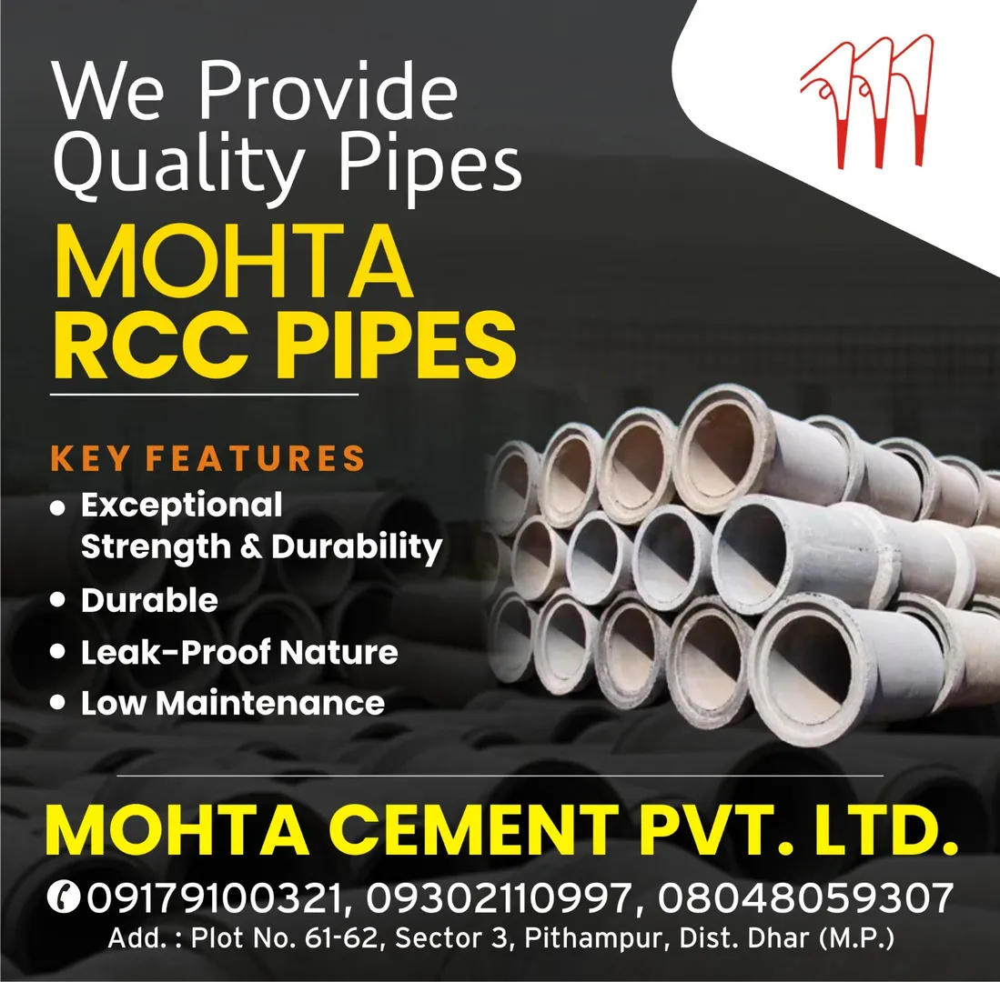 Top Manufacturer Of RCC Pipes in Indore
Mohta Cem...