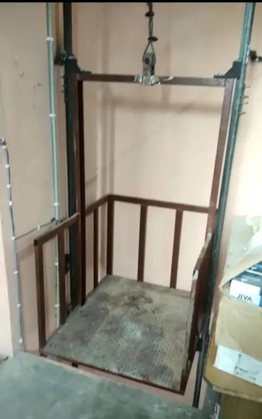 A dumbwaiter is a small elevator or lift used to t...