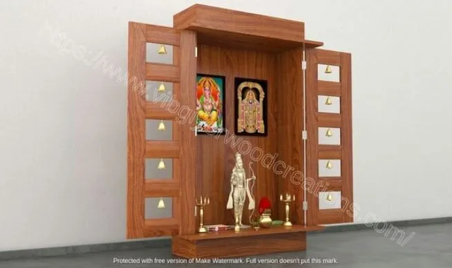 Elegant Pooja Room Cabinet Designs by VIBGIYOR WOO...