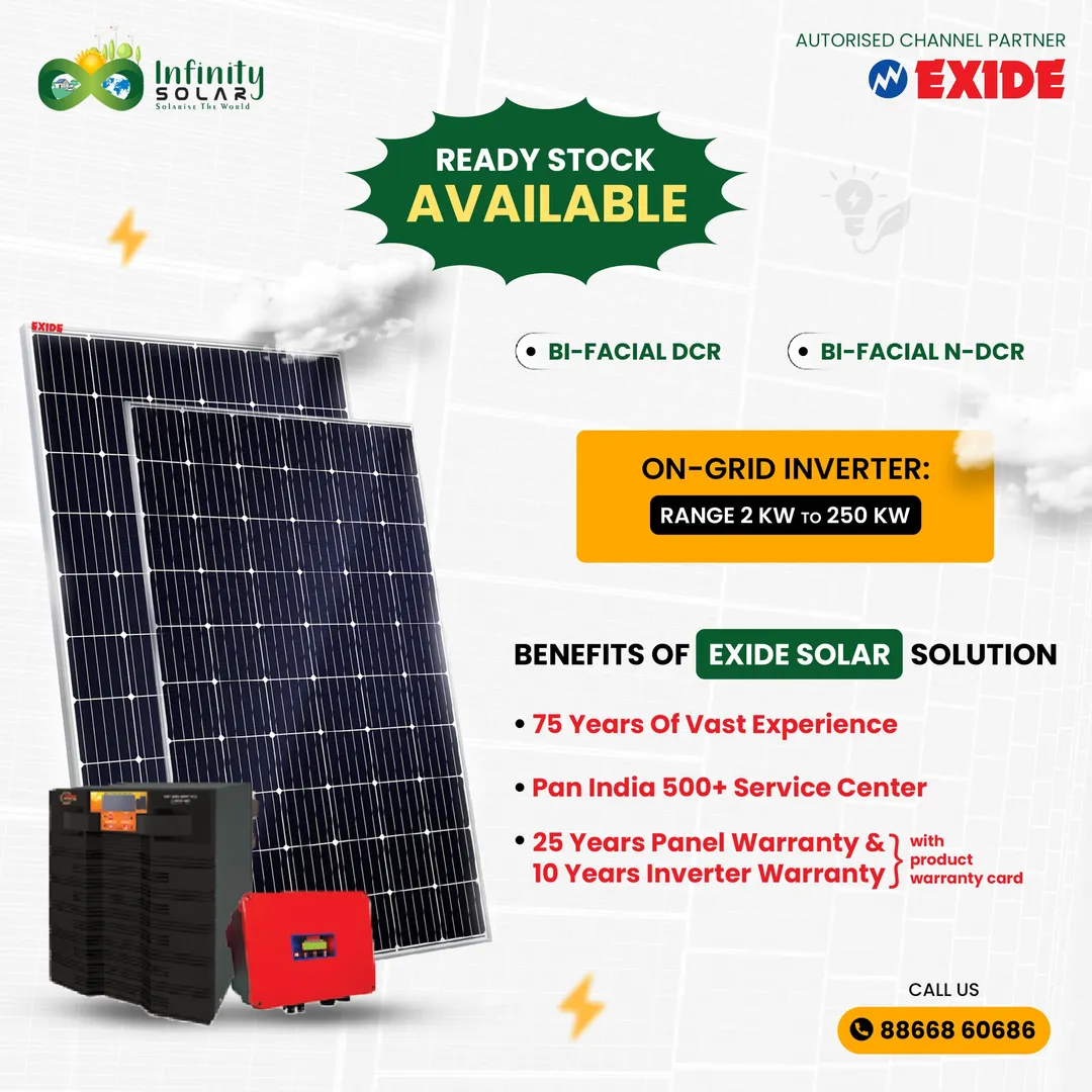 Exide solar solution in surat on grid inverter ran...