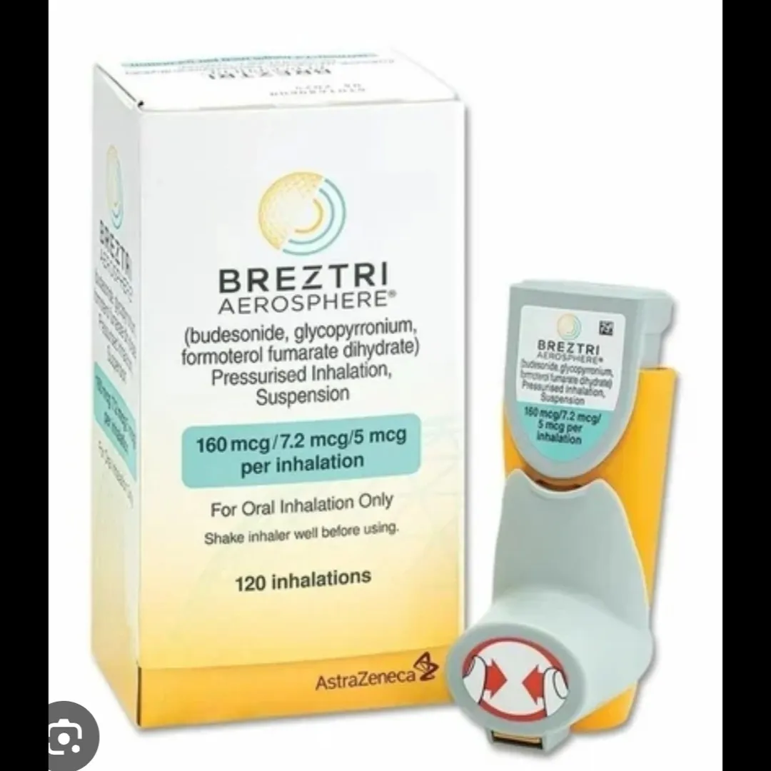 Breztri Aerosphere Inhaler (Budesonide 160 mcg + Glycopyrrolate 9 mcg + Formoterol Fumarate 4.8 mcg)
