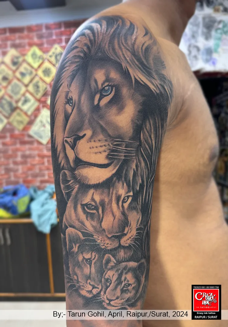 LION FAMILY TATTOO MEANING OF UNITY AND LOVE,
...