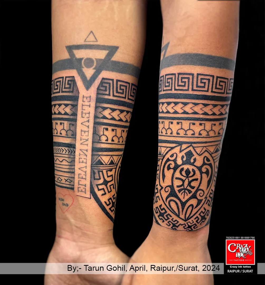 FREE HAND HALF SLEEVE MAORI TATTOO DESIGN
Ou...