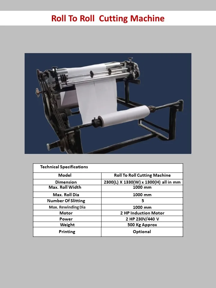 JJ Mark roll to roll cutting machine is in Hydraba...
