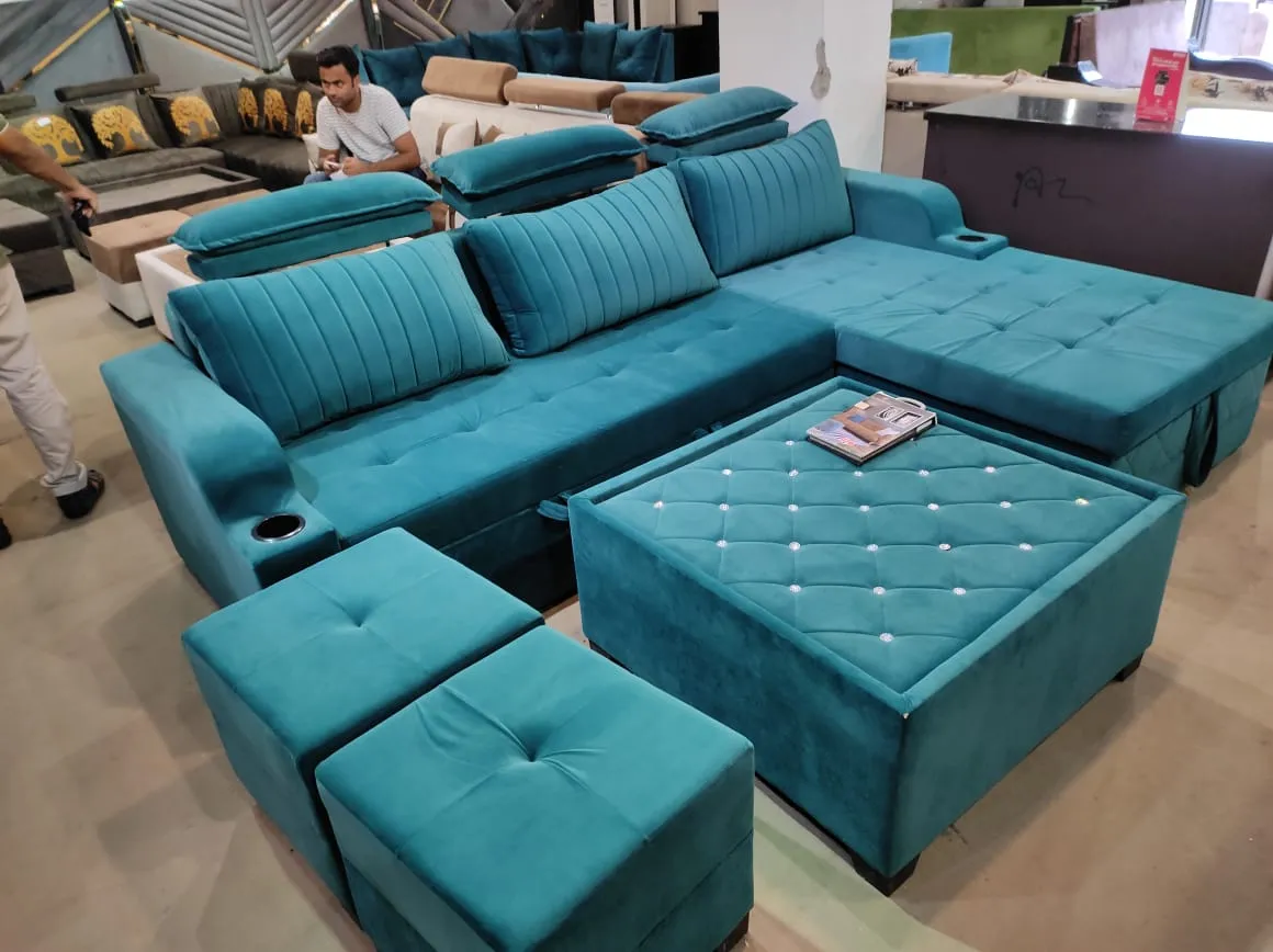 Full Upholstered Sofa Cum Bed,
Factory Made L sh...