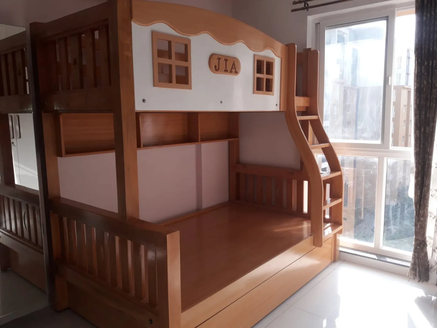 MINI HUT MODEL WOODEN BUNK BED. BUNK BED BOTTOM CO...