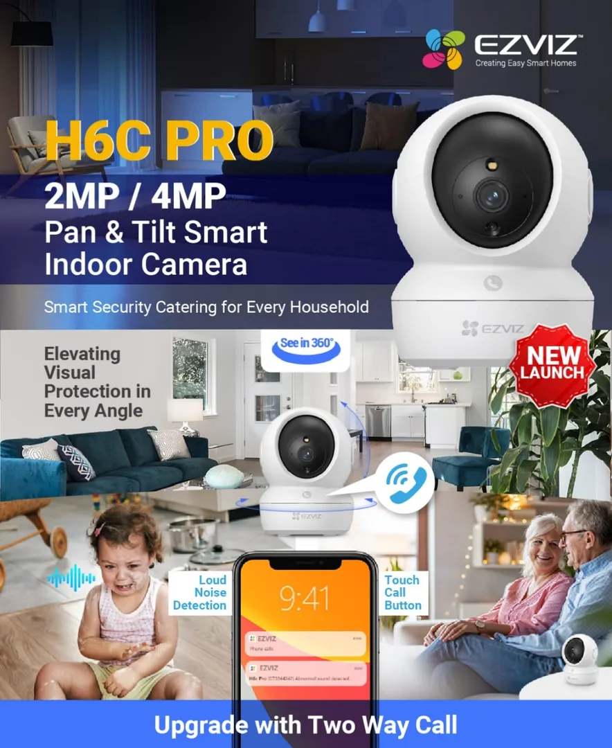 EZVIZ 2MP/4MP Full HD Pan & Tilt Home Security Wi-...