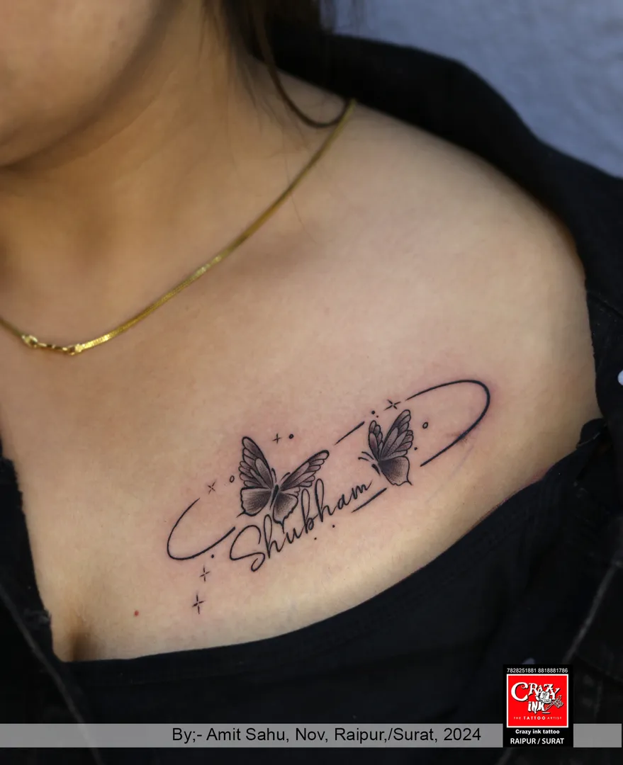 GRACEFUL BUTTERFLY NAME TATTOO
This beauti...